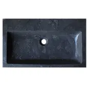 Lambini Designs Novara compacte wastafel natuursteen 80cm zonder kraangat