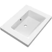 Brauer Solar Medium wastafel mineraalmarmer 60cm zonder kraangat wit mat