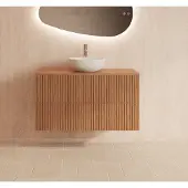 Gliss Design Hybris badkamermeubel met ribbelfront 100cm pure