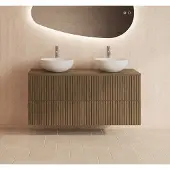 Gliss Design Hybris badkamermeubel met ribbelfront 120cm ash grey