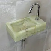 Saniclear Green Onyx fonteinset met gebogen kraan in chroom