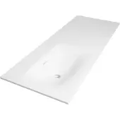 Brauer Glacier wastafel fine stone 120cm links zonder kraangat wit mat