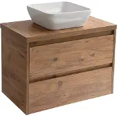Sanicare Avenza badmeubel 80cm arrano oak met witte waskom 40x40cm