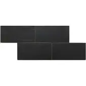 Terre d'Azur Terre-Spatula wandtegel 10x20cm zwart