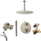 Mueller Round inbouw regendouche rond met 20cm hoofddouche en plafondarm 20cm RVS