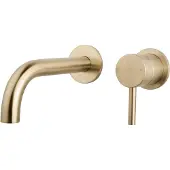 Mueller Gold inbouw wastafelkraan met Coolstart geborsteld messing