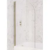 Eastbrook Designer badwand met ronde hoek 80x140cm messing geborsteld