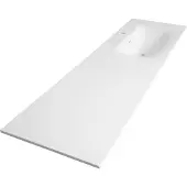Brauer Glacier wastafel fine stone 160cm rechts met kraangat wit mat
