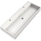 Brauer Gravity enkele wastafel mineraalmarmer 120cm met 2 kraangaten wit glans