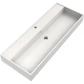 Brauer Gravity enkele wastafel mineraalmarmer 120cm met 1 kraangat wit glans