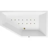 Lambini Designs Florence bubbelbad 160x90cm elektronisch rechts met 12 aerojets goud