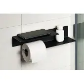 Sapho Bannis toiletrolhouder met plank 35cm zwart mat