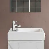 SaniGoods Mika fontein marmer met kraangat 40x22.5x10cm wit