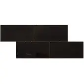 Terre d'Azur Terre-Spatula wandtegel 10x20cm zwart glans