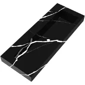 Brauer Coral wastafel marmerlook 120cm zonder kraangat nero marquina