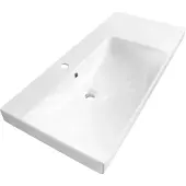 Brauer Aurora wastafel keramiek 100cm links met kraangat wit glans