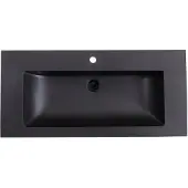 Lambini Designs Lugano wastafel quartz 100cm met 2 kraangaten zwart mat