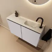 Mondiaz Ture DLux toiletmeubel 80cm cale met wastafel ostra rechts met kraangat