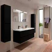 Muebles Project badmeubel 140cm met 4 lades en wastafel zwart mat