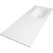 Brauer Glacier wastafel fine stone 120cm rechts met kraangat wit mat