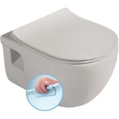 Sapho Brilla randloos toilet met zitting 36.5x53cm latte mat