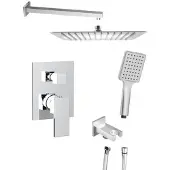 Sapho Cubemix inbouw regendouche vierkant 30cm met wandarm en handdouche chroom