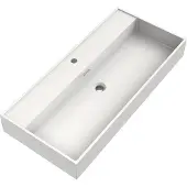 Brauer Gravity enkele wastafel mineraalmarmer 100cm met 1 kraangat wit glans