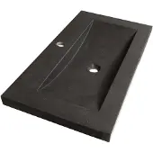 Brauer Magma wastafel natuursteen 80cm met kraangat antraciet