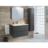 Overig T-bath Badmeubelset Milenio 80cm Grijs Glanzend