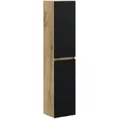 Overig Milenio Hoge Badkamerkast Indus 30cm - Eik-zwart - Met 2 Deuren - 30x140x27cm