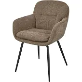 Woood Runa Eetkamerstoel - Chenille Stof - Donker Zand - 82x57x59 cm