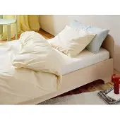 Yumeko Kinderdekbedovertrek Gewassen Percal Katoen 100x135 Geel - Eco, Bio & Fairtrade