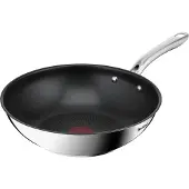 Tefal wokpan inductie 28cm titanium antiaanbaklaag RVS.