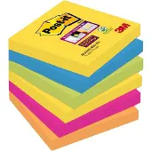 3M Post-It super sticky Carnival 76 x 76 mm (6 stuks)