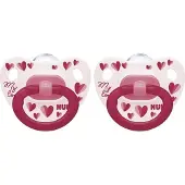 Nuk Classic | My Love | siliconen fopspenen | 2st. set | roze- rood | 18-36 maanden