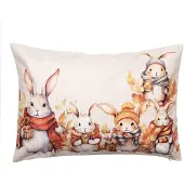 Clayre & Eef Kussenhoes 35x50 cm Beige Polyester Konijnen
