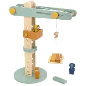 Trixie Baby Houten Speelgoed - Hijskraan - Speelgoedauto - Kraan met accessoires - Vanaf 3 jaar - Voor Jongens en Meisjes - FSC