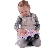 Cavallino Jeep, roze, met 2 speelfiguren