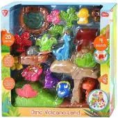 Playgo Play Dinosaurus Vulkaan Speelset - 20-delig dino speelgoed voor 3+ jaar