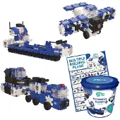 Clics Toys Set bouwstenen voor politievoertuigen 8 in 1