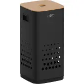 Luzzo rvs wasmand 50 liter met bamboo deksel