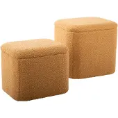 Leitmotiv Poef Ada Storage - Geel - 41x35x41cm - Scandinavisch