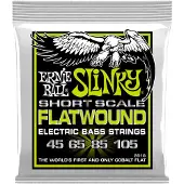 Ernie Ball 2818 Regular Slinky Flatwound Short Scale 45-105 snarenset voor basgitaar