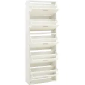 En.casa Schoenenkast Sykkylven 5 kleppen wit 169x60x24 cm []