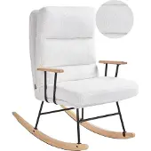 Beliani ESKELIN - Schommelstoel - Off-white - Bouclé
