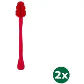 Kong brush schoonmaakborstel rood 2x 3x3x18 cm