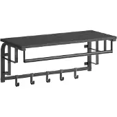 Mazazu Wandkapstok - Kapstok - 5 haken - Zwart - 60x30x27