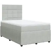 vidaXL Boxspring met matras fluweel lichtgrijs 120x190 cm