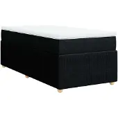 vidaXL Boxspring met matras stof zwart 80x200 cm