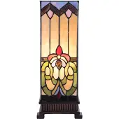 Clayre & Eef Tiffany tafellamp 5907, multicolor, Woon-/ Eetkamer, Glas, Tiffany, tafellamp